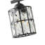 Luminaire de salle de bain 3 lumières en métal noir et cristal avec base E26, à intensité variable, certifié UL