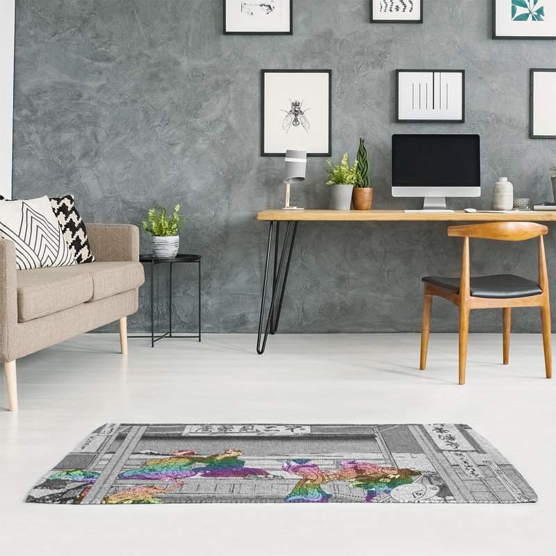 Tapis mauve / vert / gris Yoshida at Tokaido, Rectangle 3 pi x 5 pi