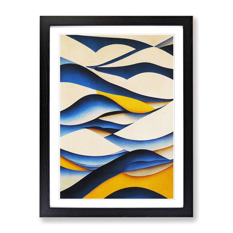 Seascape Abstract Vol.2 - Single Picture Frame Print, 46cm H x 34cm W x 2cm D, Black