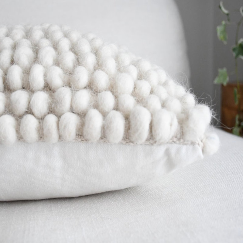  Wool Blend Pillow Cover, 12" H x 20" W x 1" D