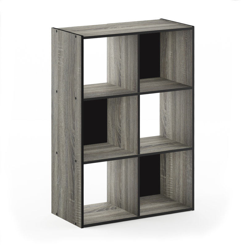 Bibliothèque cubique Anzalone, Gris chêne français, (6 tablettes) H 35,94 po x l 24,02 po x P 11,61 po
