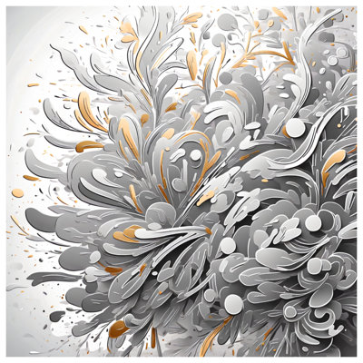 Silver Gold Abstract Art Comforter