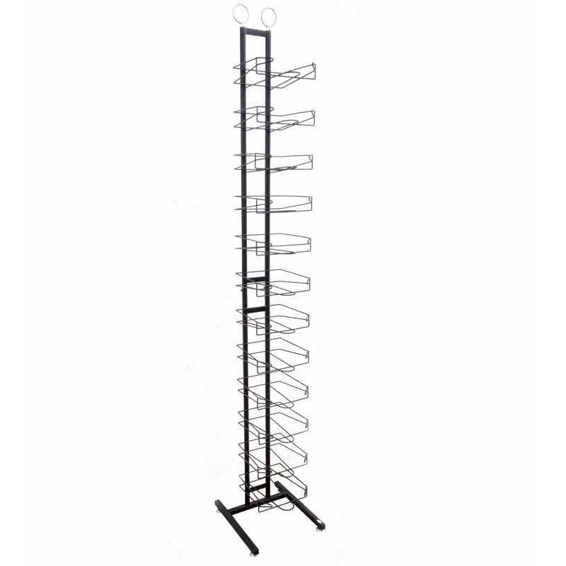 FixtureDisplays 12-Tier Hat Display Rack 12.5" wide x 75" high x 14.5" deep BLACK
