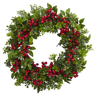 Handcrafted Faux Polyester 24'' Wreath