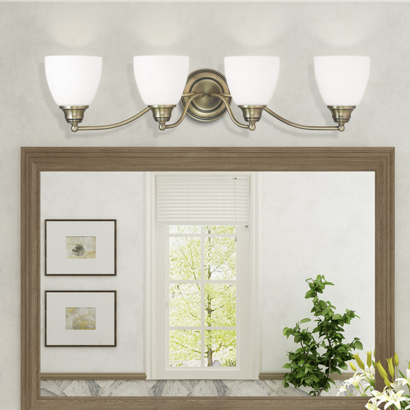 Mayday 4 - Light Dimmable Vanity Light, Antique Brass