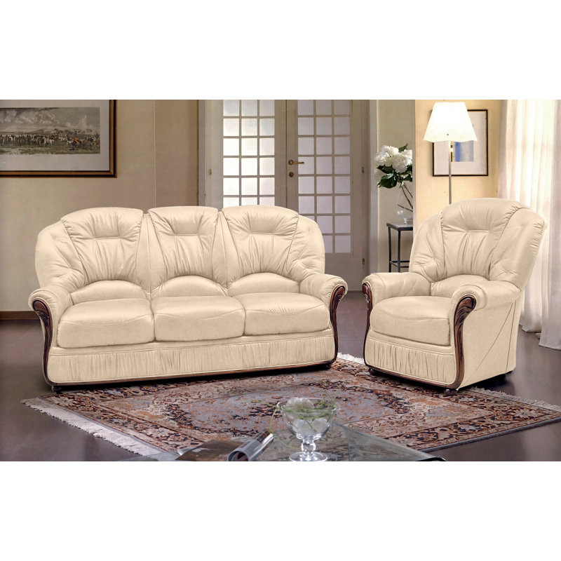 Brehmer Faux Leather Sofa, Beige
