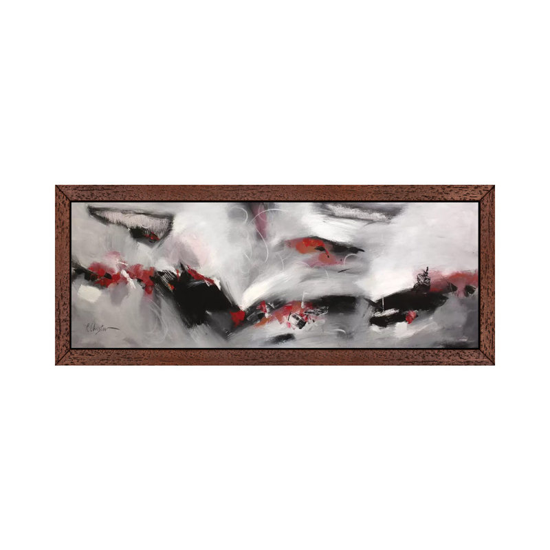 Emotions 1 Piece Panoramic Painting on Canvas, 30.48 cm H x 91.44 cm W, Brown Framed