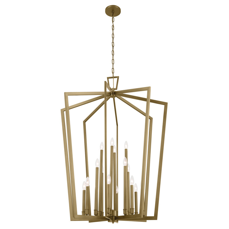 Abbotswell 16 - Light Caged Pendant, Natural Brass