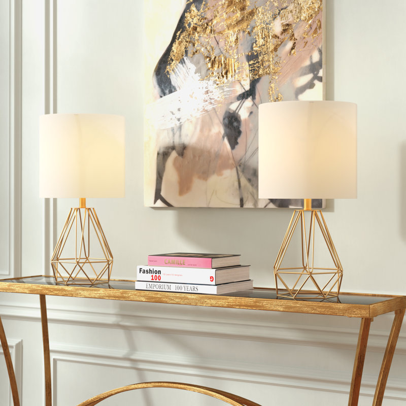 Jermaine 18.75" Table Lamp Set, Gold