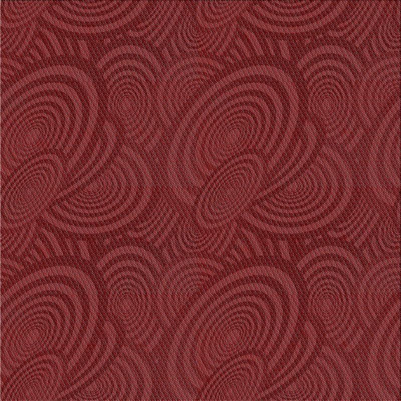 Tapis rouge tissé à la machine, Carré 8 pi