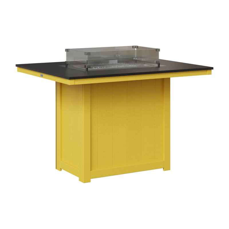 Foyer de table berlinois Donoma, Plateau martelé noir avec base jaune soleil, H 36 po x l 41 po x P 54 po