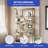 6 Tier Gold Geometric Bookcase In Marble Finish With 12 Shelves