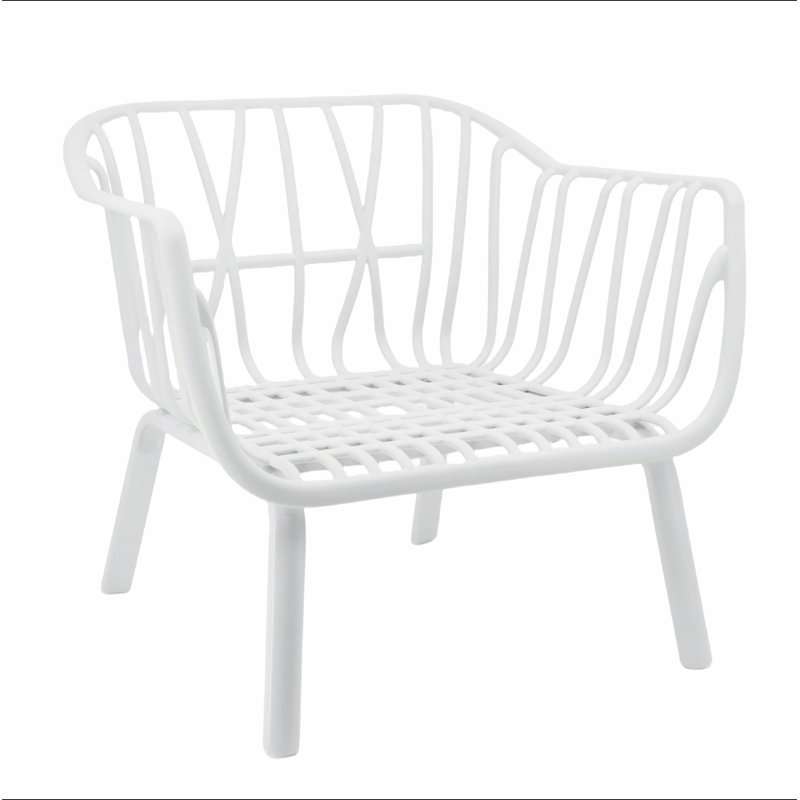 Fauteuil club d'extérieur Huron PP, ensemble de 2, Brun, Blanc