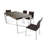 Alagan Glass Top Metal Base Dining Table
