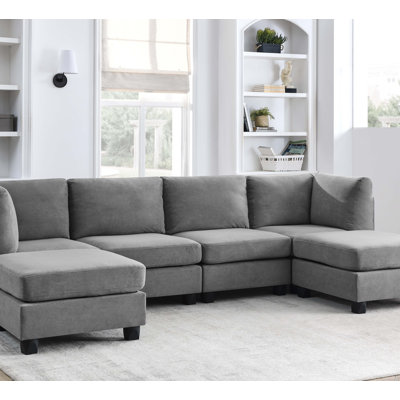 Durable Polyester Modular Sectional With Tool-Free Assembly
