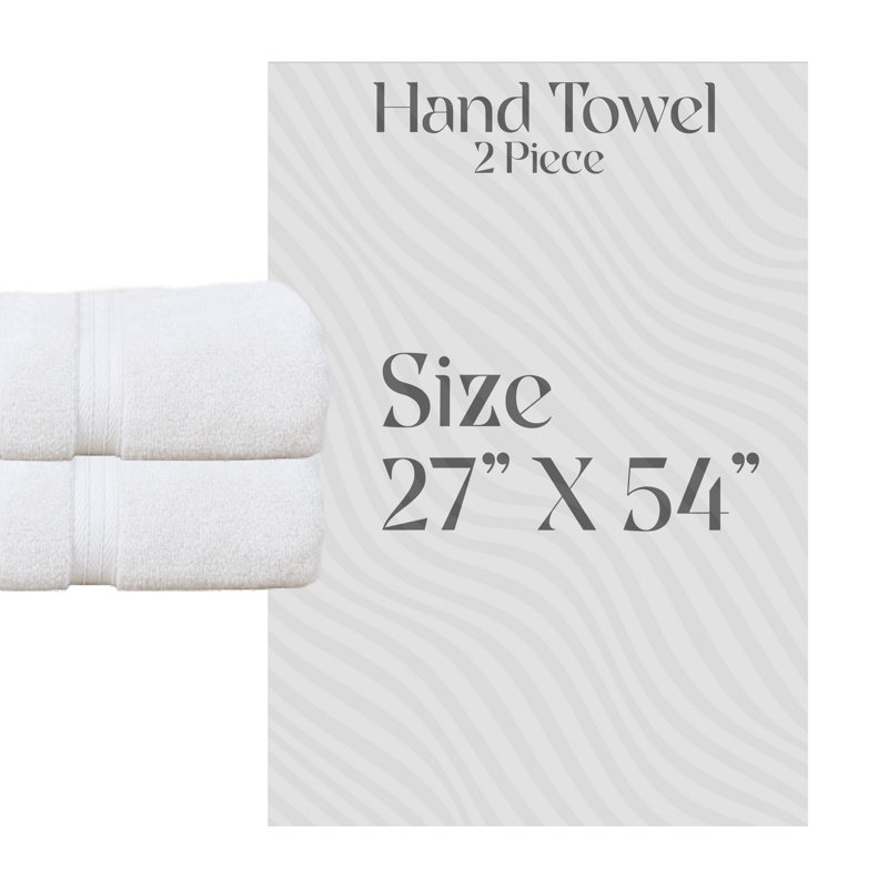 Ensemble de serviettes de bain 100% coton Elegant Essentials 550GSM Zero Twist (ensemble de 2) - 27 po x 54 po, Ivoire
