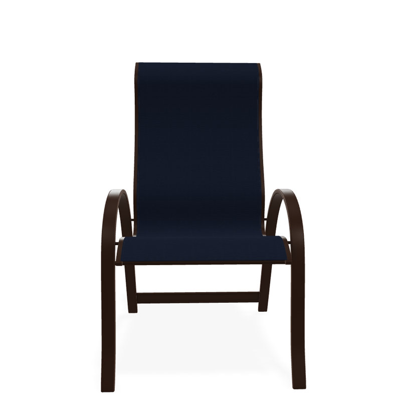 Chaise de patio empilable Hirotaka Supreme, Bleu marine 13D Sunbrella®, Kona texturé