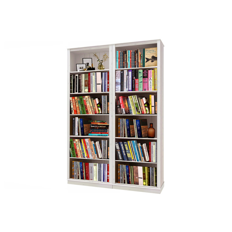 Demetricia 223cm H x 148cm W Library Bookcase, White