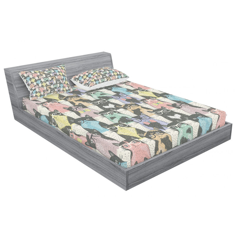 Microfiber Sheet Set, Queen Sheet Set with Fitted Sheet