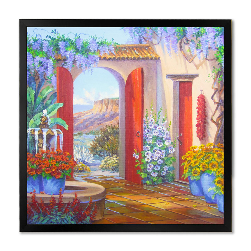«The Door To The Haven», art mural sur toile Colonial, H 36 po x l 36 po x P 1,5 po, Cadre photo noir
