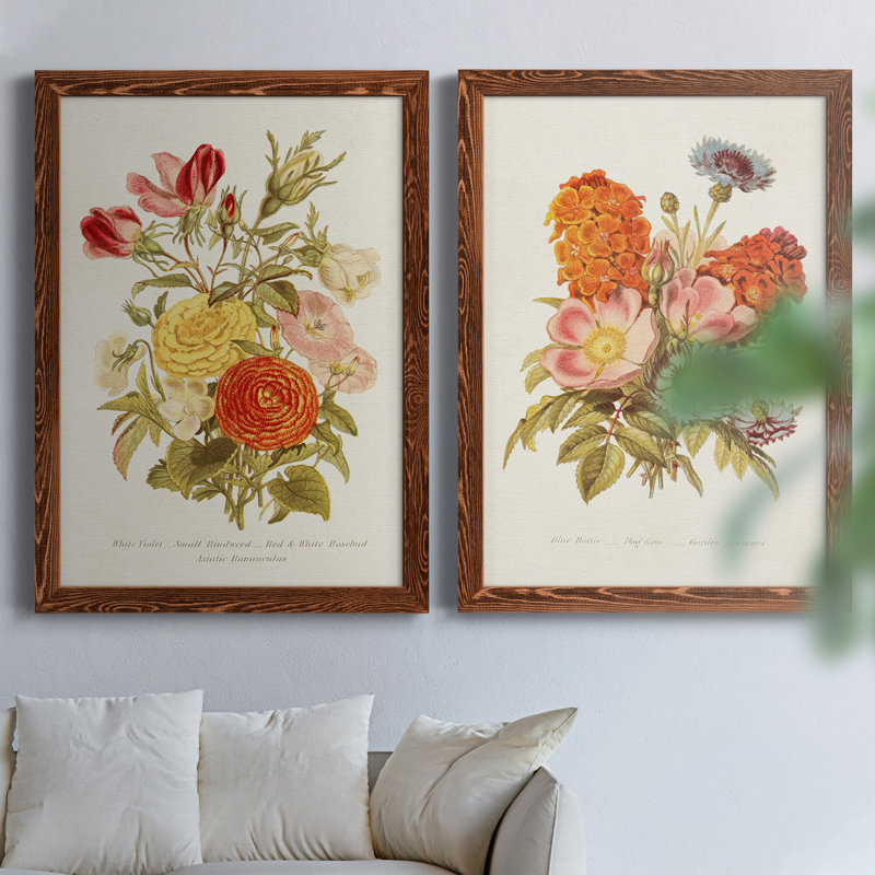 Antique Floral Bouquet I, toile de qualité supérieure - prête à être accrochée, Érable, H 31,5 po x l 47 po x P 1,5 po