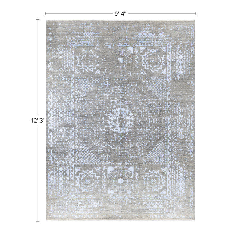 Overdyed One-of-a-Kind 9' 4" X 12' 3" Hand Knotted Area Rug