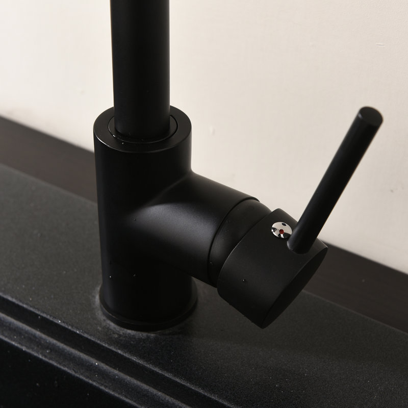 Robinet de cuisine à poignée simple en noir