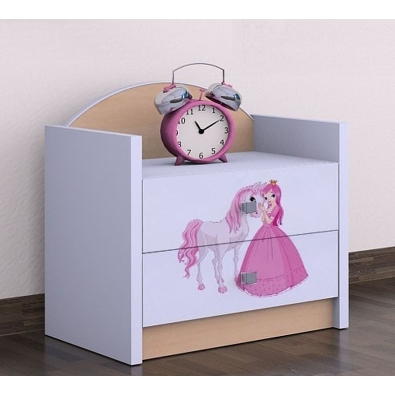Minner 2 Drawer Nightstand, Beige