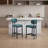 Upholstered Fabric Counter Height Barstool with Black Metal Legs for Dining Room/Kitchen Island/Bar-1883469827