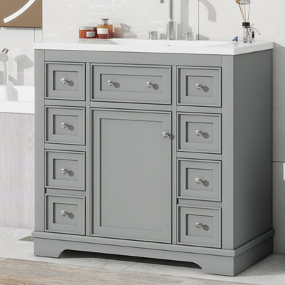 Ensemble de meuble-lavabo 36 po avec lavabo, 1 armoire et 6 tiroirs