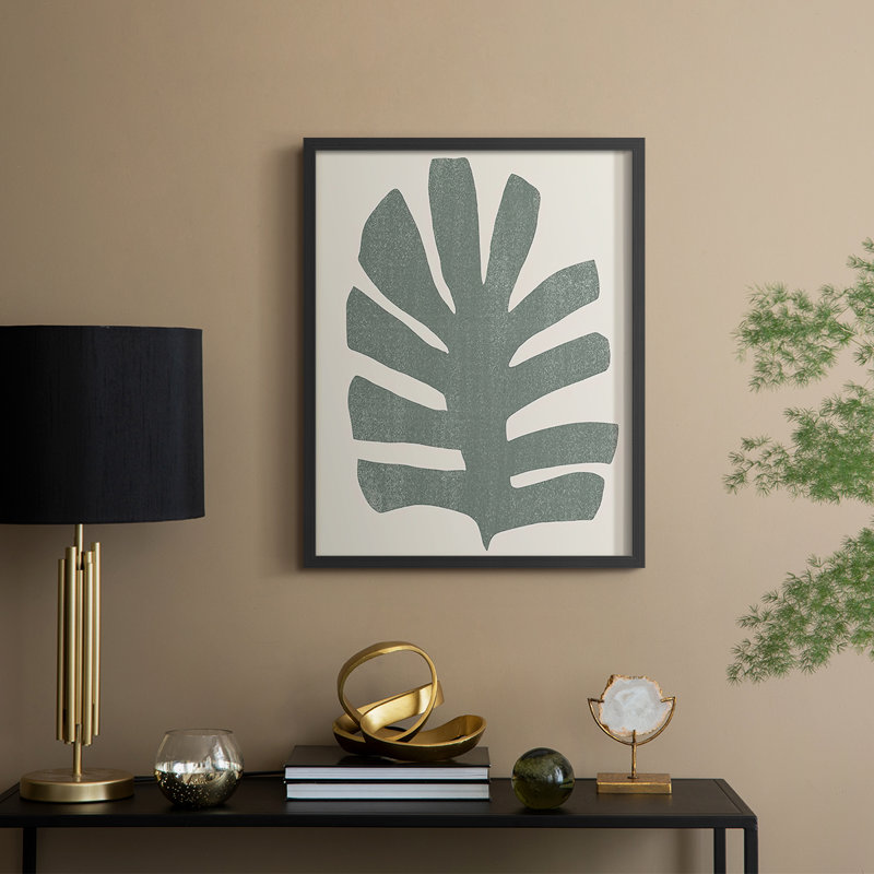 Palm Morph III, reproduction encadrée - bois massif, Noir, noir, noir, noir, H 15 po x l 12 po