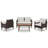 4-Piece Wicker Sofa Set With Acacia Wood And Weather-Resistant Cushions