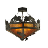 Rustic Lodge 4 - Light Semi Flush Mount