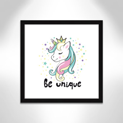 «Be Unique», impression sur papier licorne