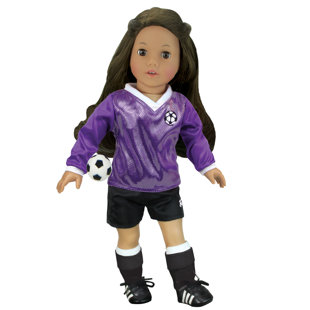 Doll Soccer Outfit, Ball, Socks, Cleats, and Shin Guards