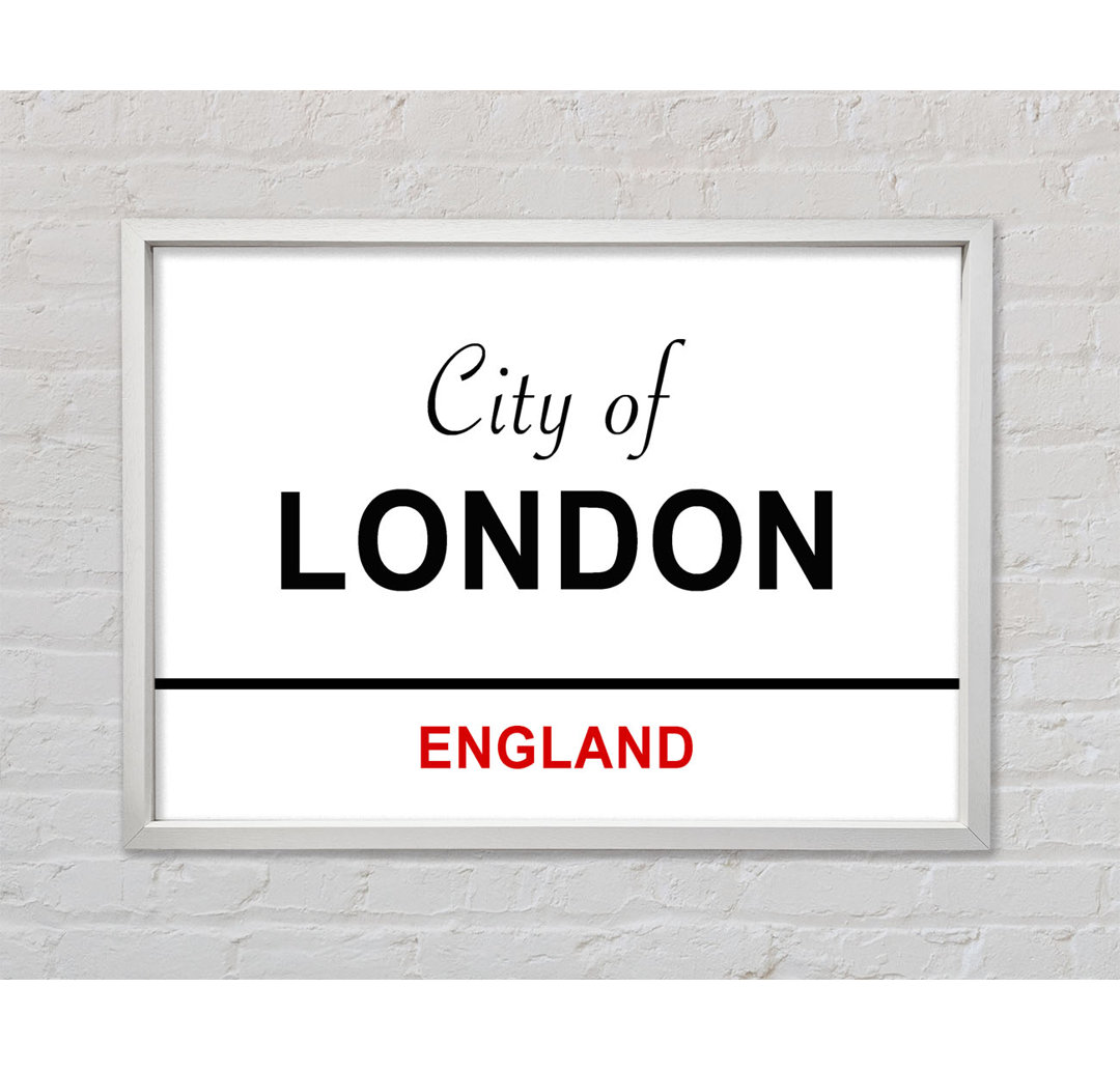 City Of London Signs - Einzelner Bilderrahmen Typografie auf Leinwand