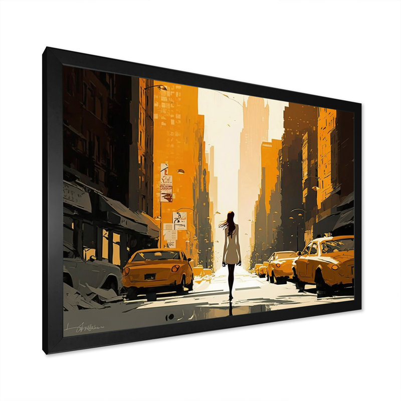 «Young and Stylish in New Ork», reproduction sur toile, Cadre simple noir, H 12 po x l 20 po x P 1 po