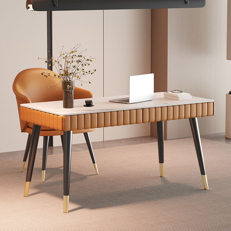 Bureau moderne moderne, H 29,53 po x l 47,24 po x P 23,62 po, Black; Gold; Orange; White