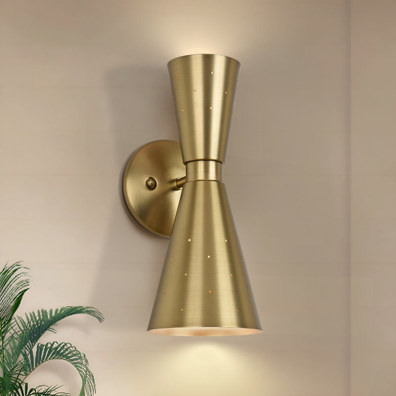 Tonino Armed Sconce, Brushed Nickel, Brass