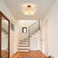 Plafonnier semi-encastré 3 lumières en lin tambour moderne-901382556