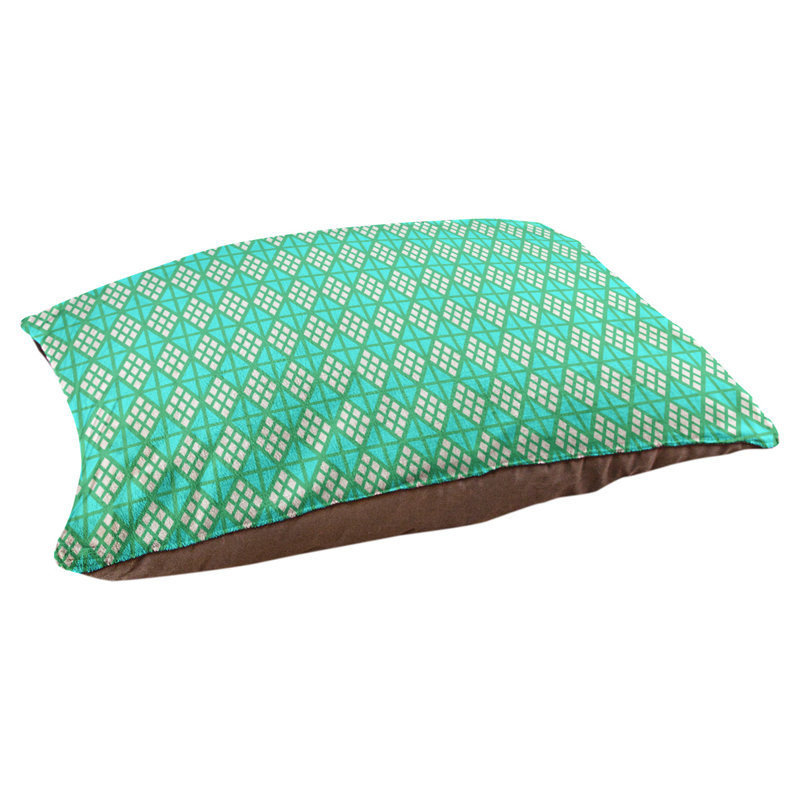 Coussin diamants Byrge, Grand (l 42,5 po x P 32,5 po x H 14 po), Vert / Sarcelle