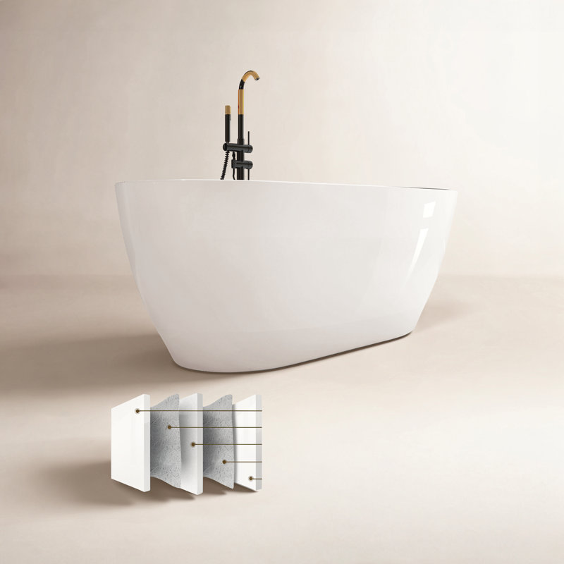 51'' x 28'' Soaking Acrylic Bathtub, White