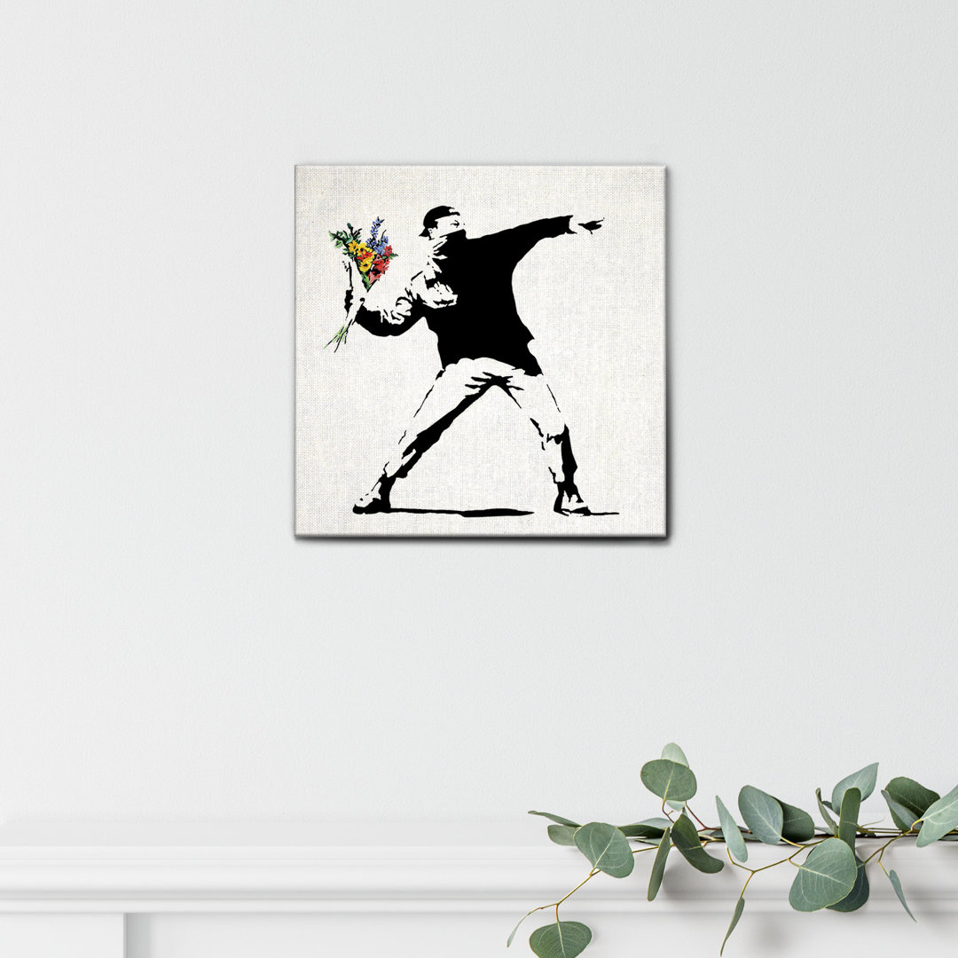 Leinwandbild Lanciatore di Fiori von Banksy