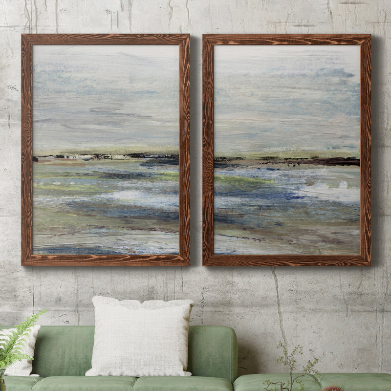 Wetlands I - ensemble de 2 peintures sur toile encadrées, H 24 po x l 36 po x P 1,5 po, Érable
