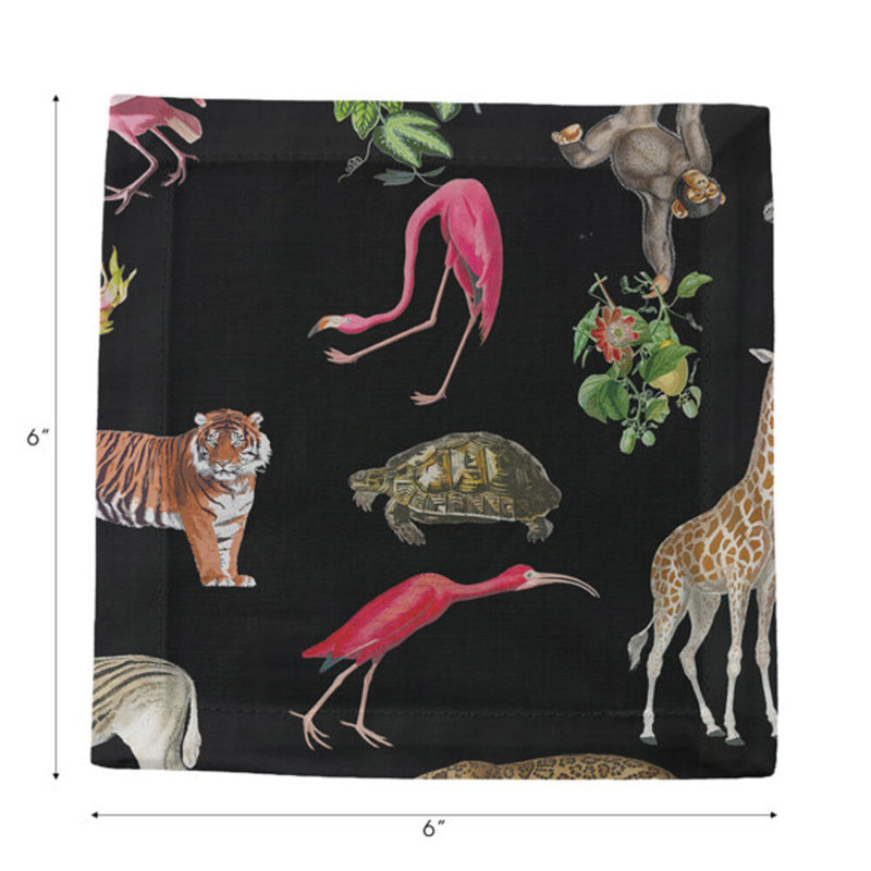 Exotix Square Napkins, Black