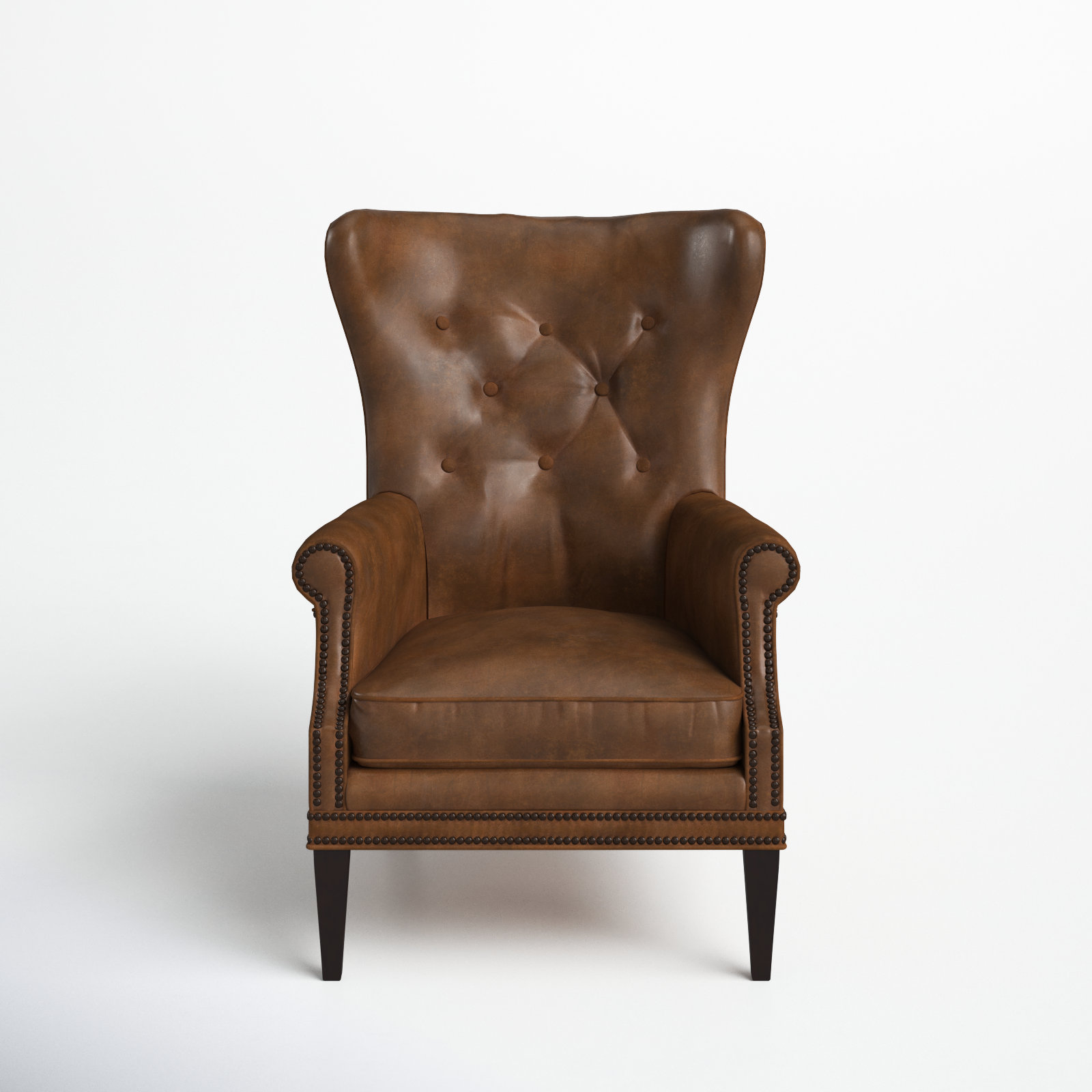 Chalmette Genuine Leather Wingback Chair & Reviews Birch Lane