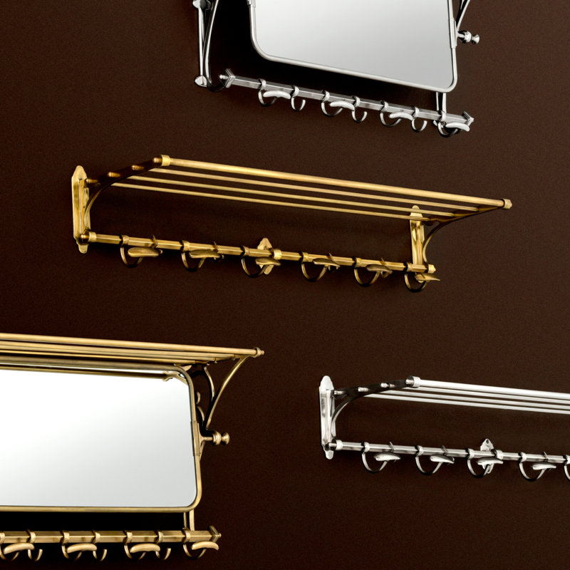 Arini Wall 6 - Hook Wall Mounted Coat Rack, Vintage Brass