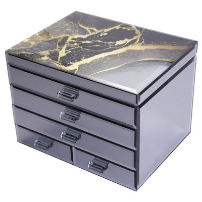 Crystal Jewelry Box + Drawers