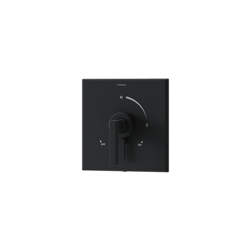 Duro Shower Valve Trim with Volume Control Lever, Matte Black