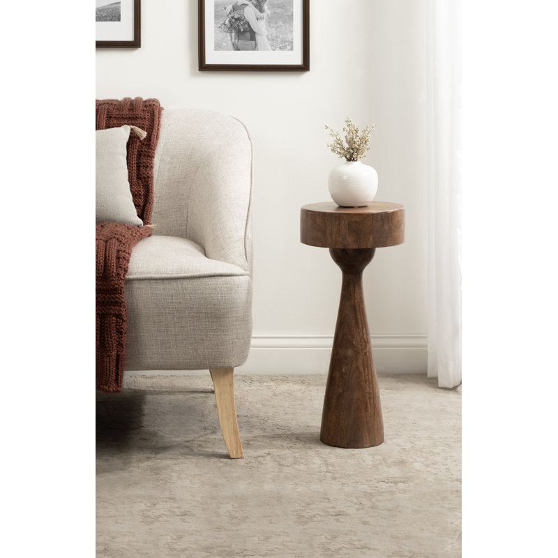 Table ronde sculpturale, Brun foncé